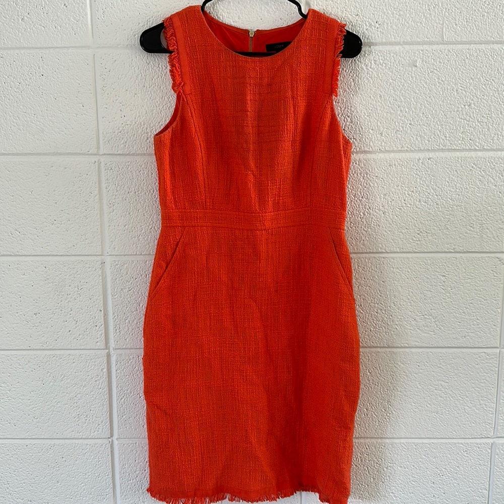 Orange midi tank top dress.